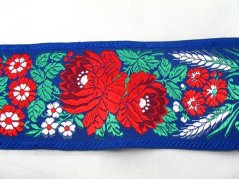 Festive ribbon - blue - width 7,2 cm