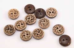 Hole shirt button - coconut - lace in circle - beige - diameter 1.27 cm