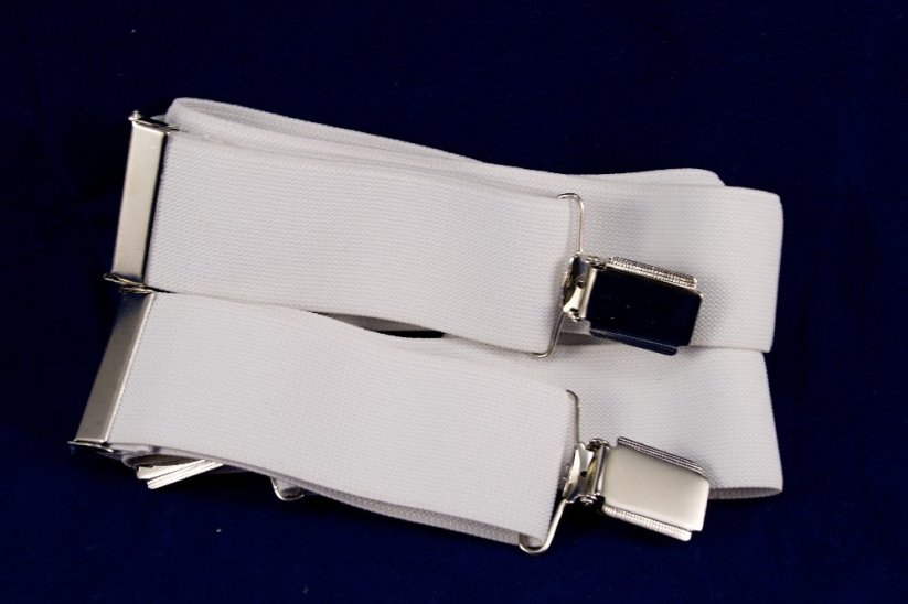 Children's suspenders - white - width 3,5 cm