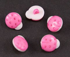 Dětský knoflík - růžová beruška - průměr 1,5 cm