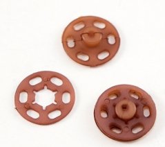 Druckknopf - plastik  - braun - Durchmesser 1,8 cm