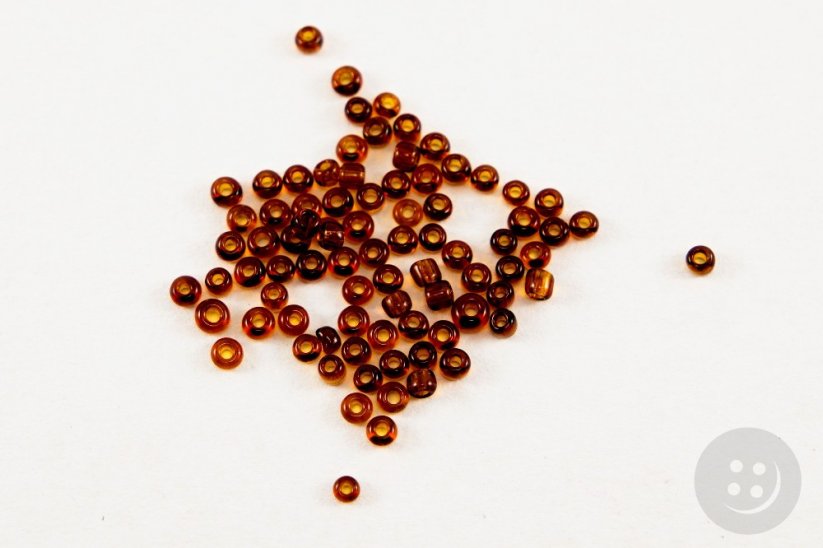 Small plastic beads - light brown - diameter 0.2 cm