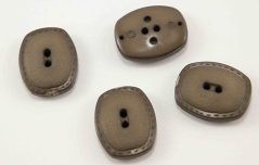 Hole button oval - khaki - size 2 cm x 2.5 cm - 2nd quality