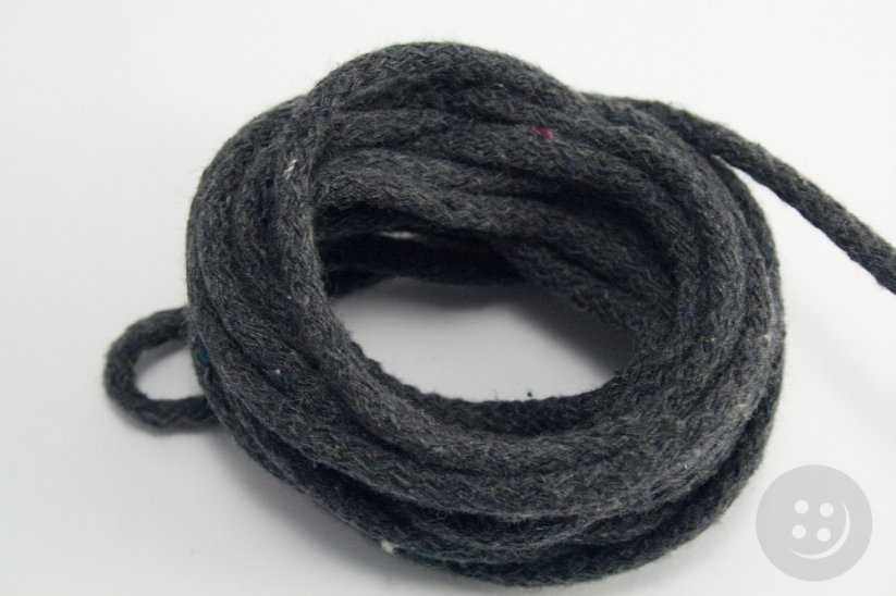 Baumwoll-Schnur für Klamotten -  anthracit - Durchmesser 0,5 cm