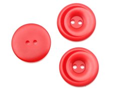 Knopf mit Löchern - fein schattiert - rot - Durchmesser 2,3 cm