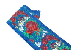 Folk ribbon - blue - width 9.9 cm
