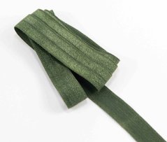 Fold over elastic trim - dark green - 1,5 cm