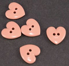 Srdiečko - knoflík - béžová - rozmery 1,4 cm x 1,4 cm