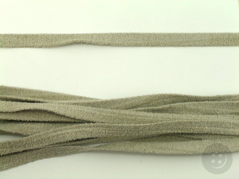 Faux textile suede leather cord - light grey - width 0.5 cm