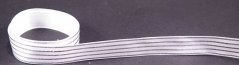 Ribbon with silver stripes - white, silver - width 1,5 cm