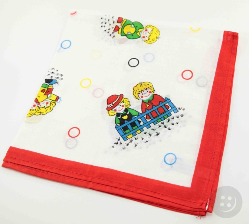 Cotton tablecloth for children on the school bench for a snack