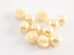 Pearl button with bottom stitching - yellow - diameter 0,9 cm