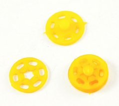 Plastový patentiek - žltá - priemer 1,5 cm
