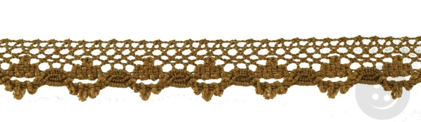 Cotton lace trim - dark ecru - width 2,1 cm