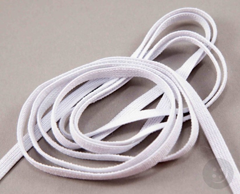Prádlová guma -  veľmi mäkká - biela - šírka 0,6 cm
