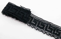 Cotton lace trim - black - width 5 cm