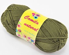 Priadza Camila natural - khaki - číslo farby 154