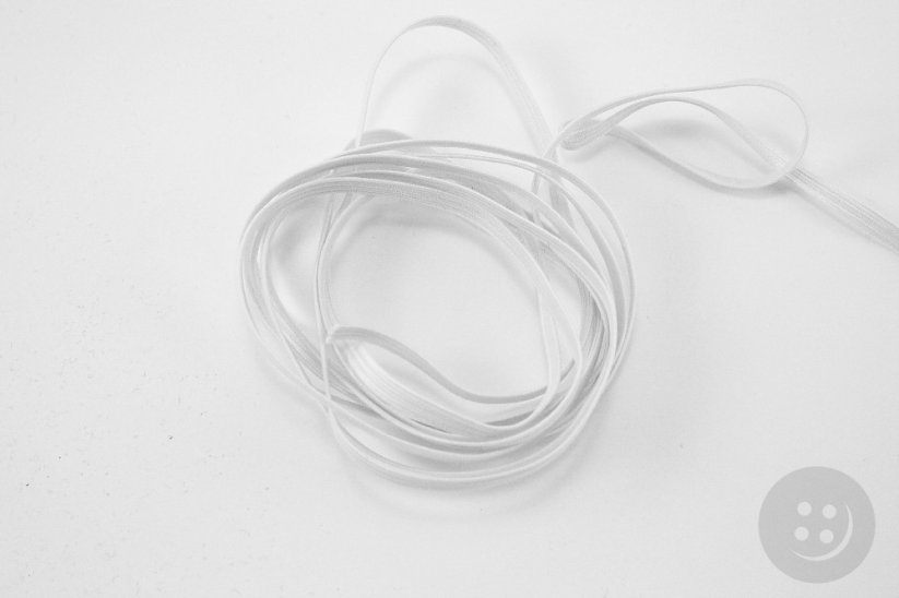 Flat elastics - white - width 0.5 cm