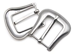 Metallschnalle mit Dorn – glänzendes Dunkelsilber – Durchlass 3 cm