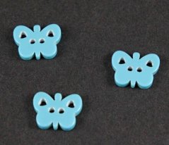 Motýlik - knoflík  - svetlo modrá - rozmery 1 cm x 1,3 cm