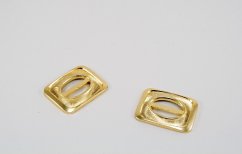 Metal clothing buckle - gold - pulling hole width 1.8 cm - dimensions 3.2 cm x 2.5 cm