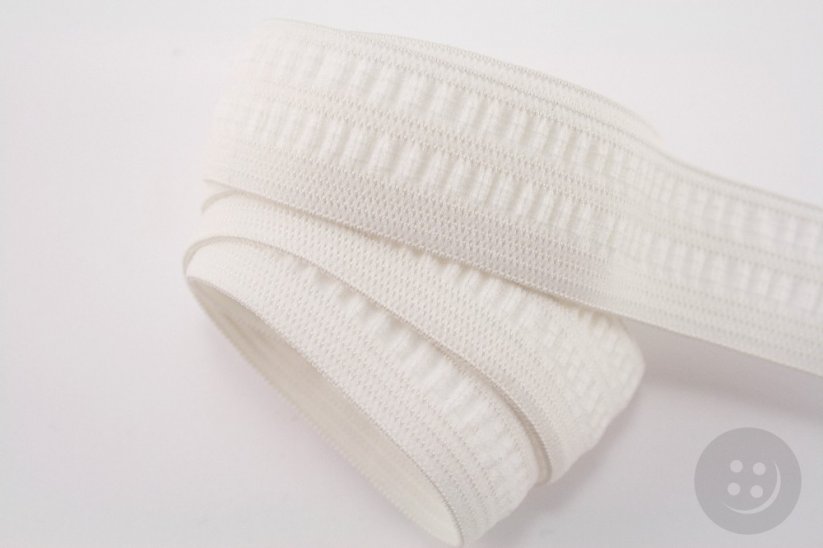 Decorative elastic - white - width 2.5 cm