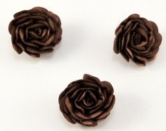 Sew-on satin flower - brown - diameter 3 cm