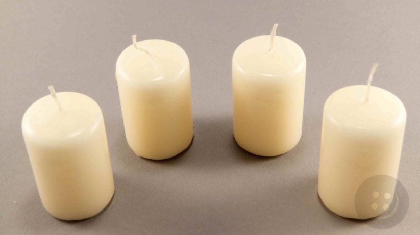 Advent candles - 4 pcs - cream - size 5.5 cm x 3.5 cm