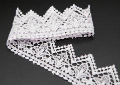 Luftige Spitze - Lilie - weiß - Breite 4,5 cm