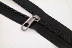 Plastic Spiral Zipper Slider - Dark Shiny Silver - Size 8