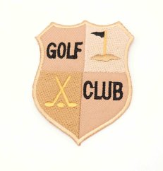 Nažehlovací záplata - golf - béžová - rozměr 6 cm x 8 cm