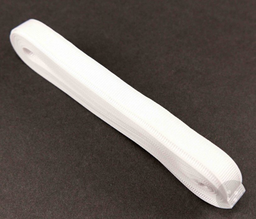 Luxuriöses Satin-Ripsband - Breite 1 cm - Weiß