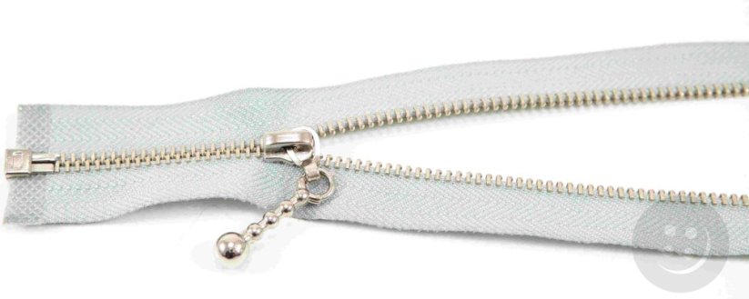 Dělitelný kovový stříbrný zip č.3 více barev - délka (30 - 85 cm) - Délka: 75 cm, Barvy dělitelný kovový stříbrný zip č.3: fialová