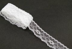Silonová krajka - bílá - šířka 2,5 cm