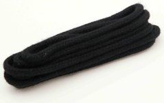 Tkaničky do bot kulaté - bavlněné - silné - černá - délka 140 cm