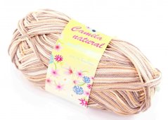 Příze Camila natural melír - hnědá béžová smetanová - číslo barvy 9109