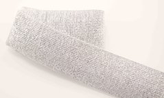 Dekoratives Elastikband - weiß silber - Breite 4 cm