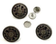 Druckknopf mit Aufschrift - Durchmesser 2 cm - mattsilber