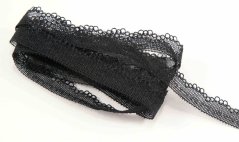 Polyester Lace - black - width 1,2 cm