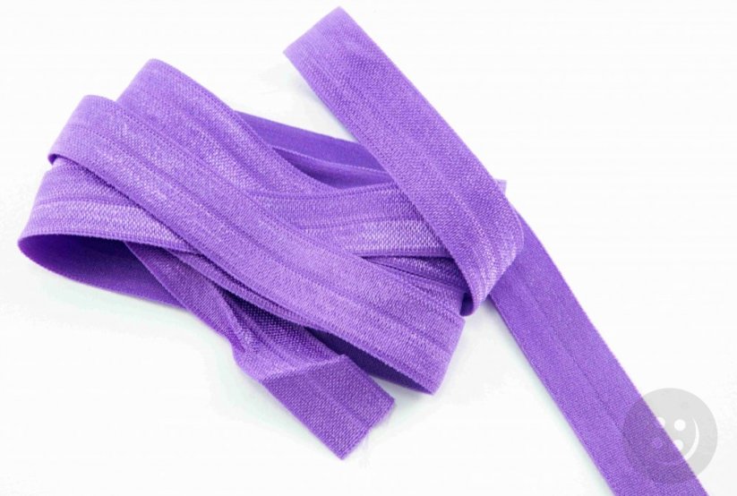 Fold over elastic trim - purple - 2 cm