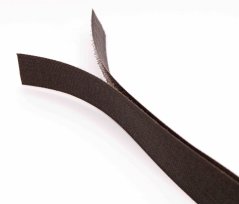 Našívací suchý zips - tmavá hnedá - šírka 2 cm