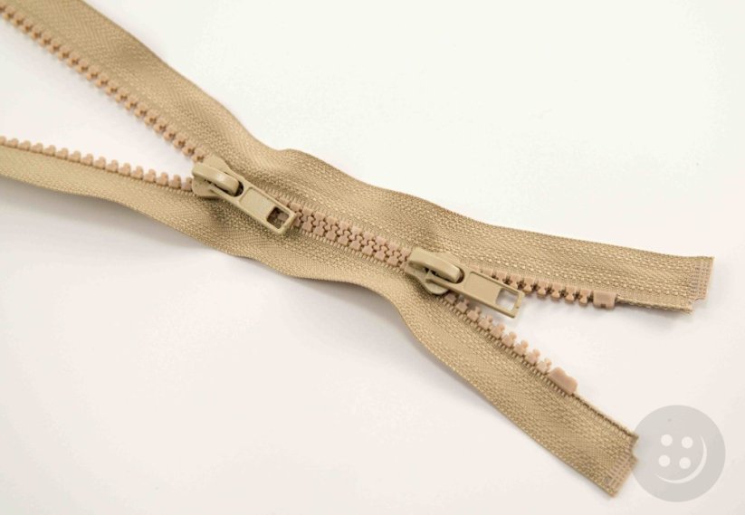 Protisměrný kostěný zip - délka (65 - 150 cm) - různé barvy