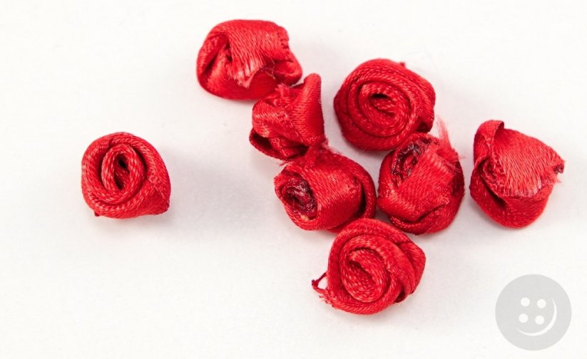 Sew-on flower - red - diameter 1 cm
