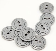 Metallknopf - matt silber - Durchmesser 2 cm