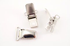 Suspender clip - silver - pulling hole width 2 cm