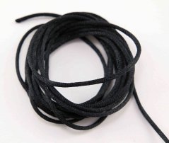 Satinschnur - schwarz - Durchmesser 0,2 cm