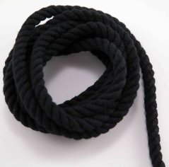 Twisted cord - cotton - black - diameter 0.6 cm