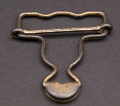 Metal silver buckle - old brass - hole 4 cm