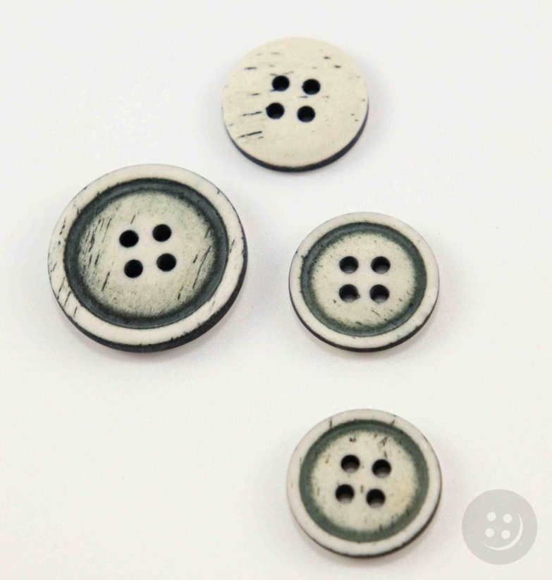 Hole button - khaki highlight - diameter 1,5 cm