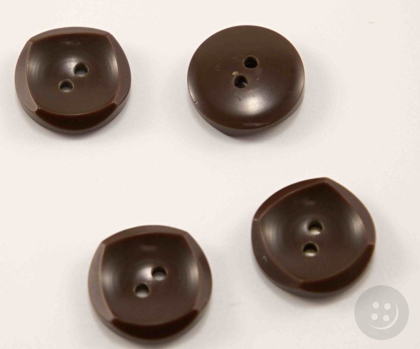 Hole button - brown - diameter 2 cm